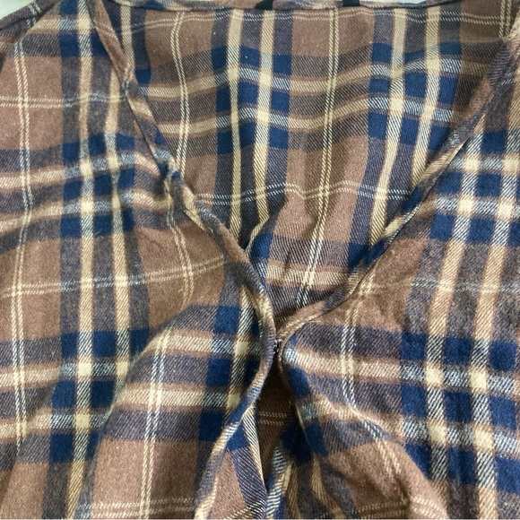 Bloomchic plaid blouse long sleeve brown Sz 30 Oversized - Picture 13 of 16